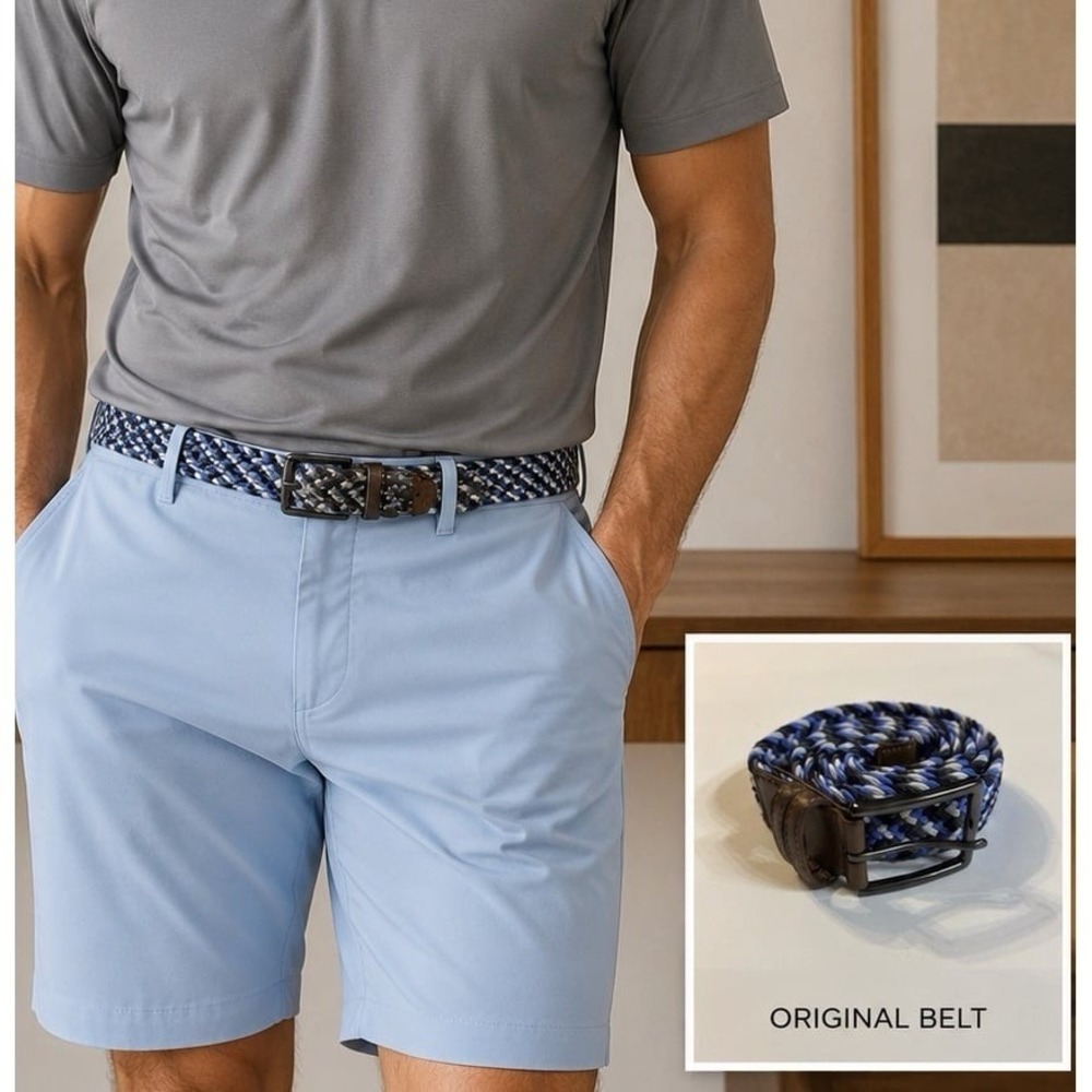 Dockers woven Stretch Braided Cord Belt (XL 42-44) blue / black /gray belt